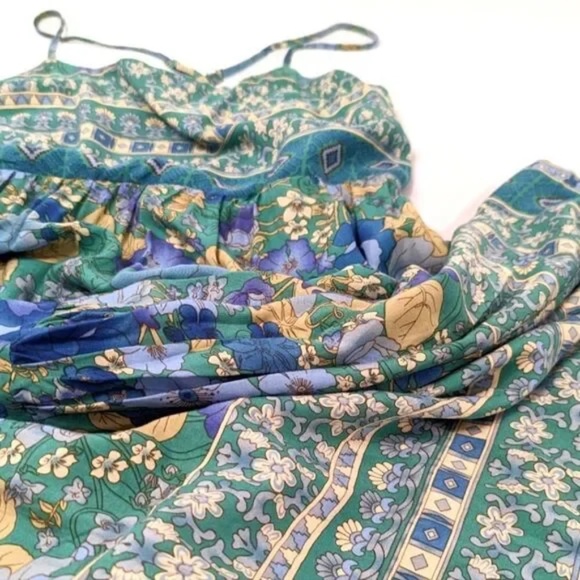Lulus Green Multi Floral Print Maxi Dress - M - Picture 3 of 10